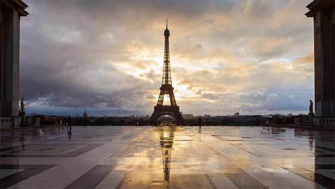 Eiffelturm vom Palais de Chaillot aus gesehen